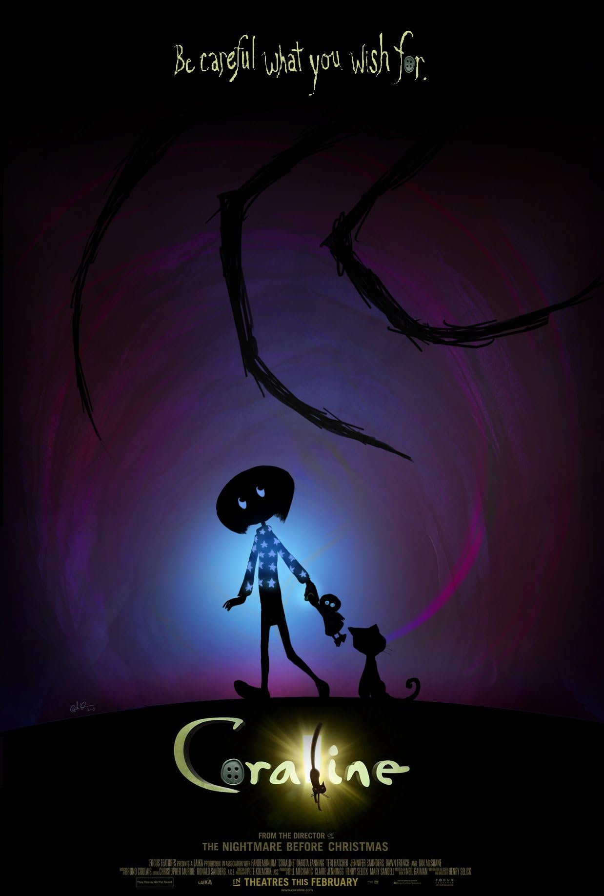 CORALINE MOVIE POSTER APPROX SIZE 11X8 INCHES