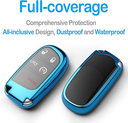 Miniatura 3 de Tukellen Funda para Llavero de Jeep Dodge de Calidad Premium Suave de Protección Completa Carcasa Compatible con Jeep Grand Cherokee Wrangler
