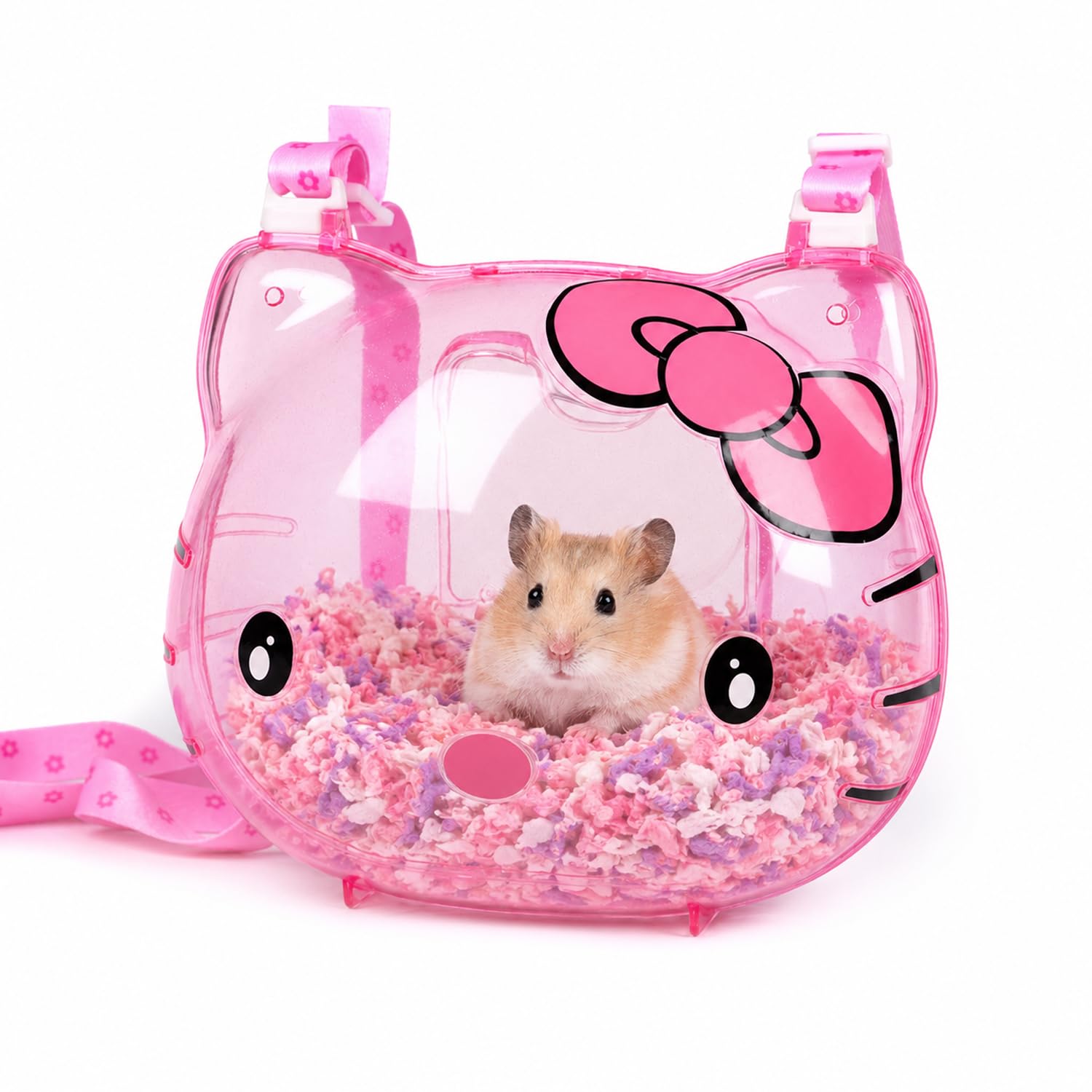 Jainsons Pet Products Kitty Transparent Acrylic Hamster Travel Cage | 24 x 20 x 15 cm | Portable Pet Carrier with Adjustable Strap for Hamsters, Gerbils, Mice & Small PetsColor May Vary | 1 Pc-image-27