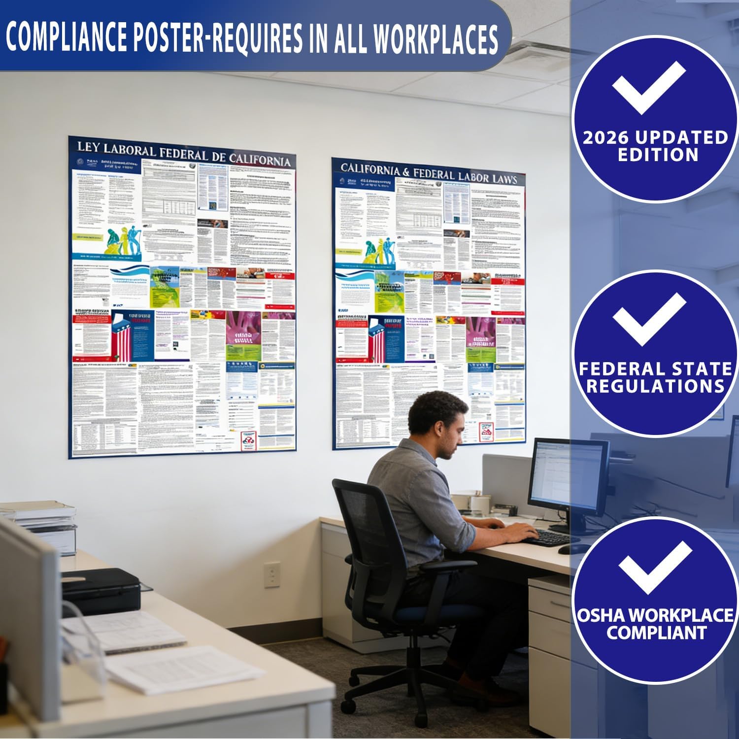 KIKIGO 2026 Florida State and Federal Labor Laws Poster - OSHA Workplace Compliant 24" x 36"- All in One Required Posting -(English & Spanish Combo) - Image 4