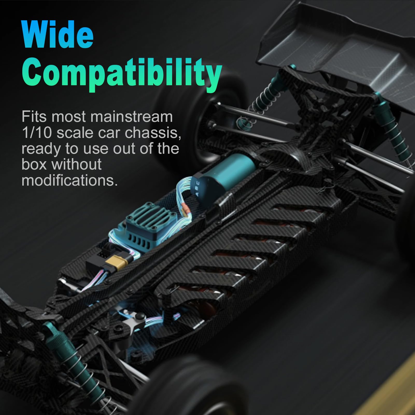 Dilwe Motor sin Escobillas RC, Motor de 4 de Alta Potencia de 900 W con Carcasa de Aluminio para Actualización de Coches, Camiones y Buggy RC a Escala 1/10 (4000KV)