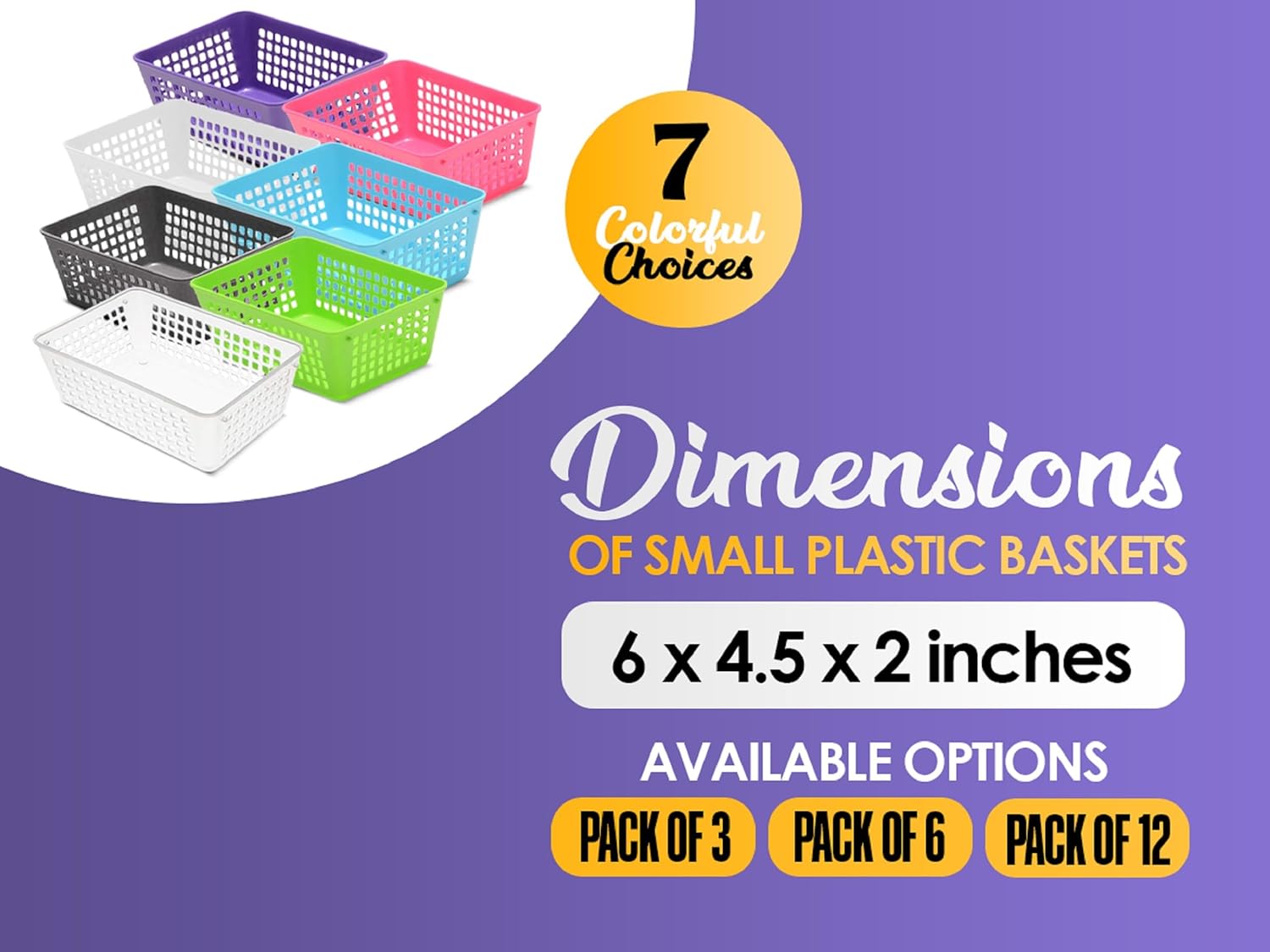 YBM HOME Plastic Perforated Storage Basket Bin Office Drawer, Shelf Desktop Countertop Tray Organizer 32-1184 (3, Blue)