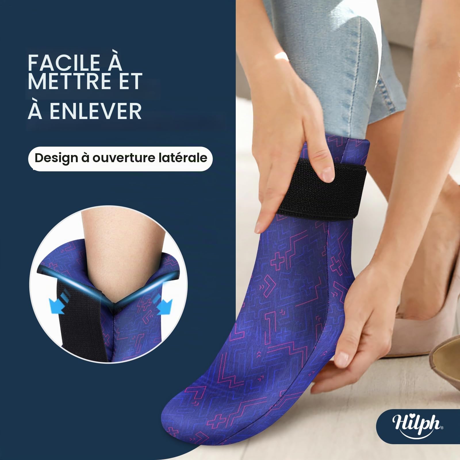 Hilph Paire de chaussettes rafraîchissantes pour les pieds - Pour gonflement, chaud et froid - Gants de refroidissement thérapeutiques pour la chimiothérapie - Chaussures de refroidissement pour les
