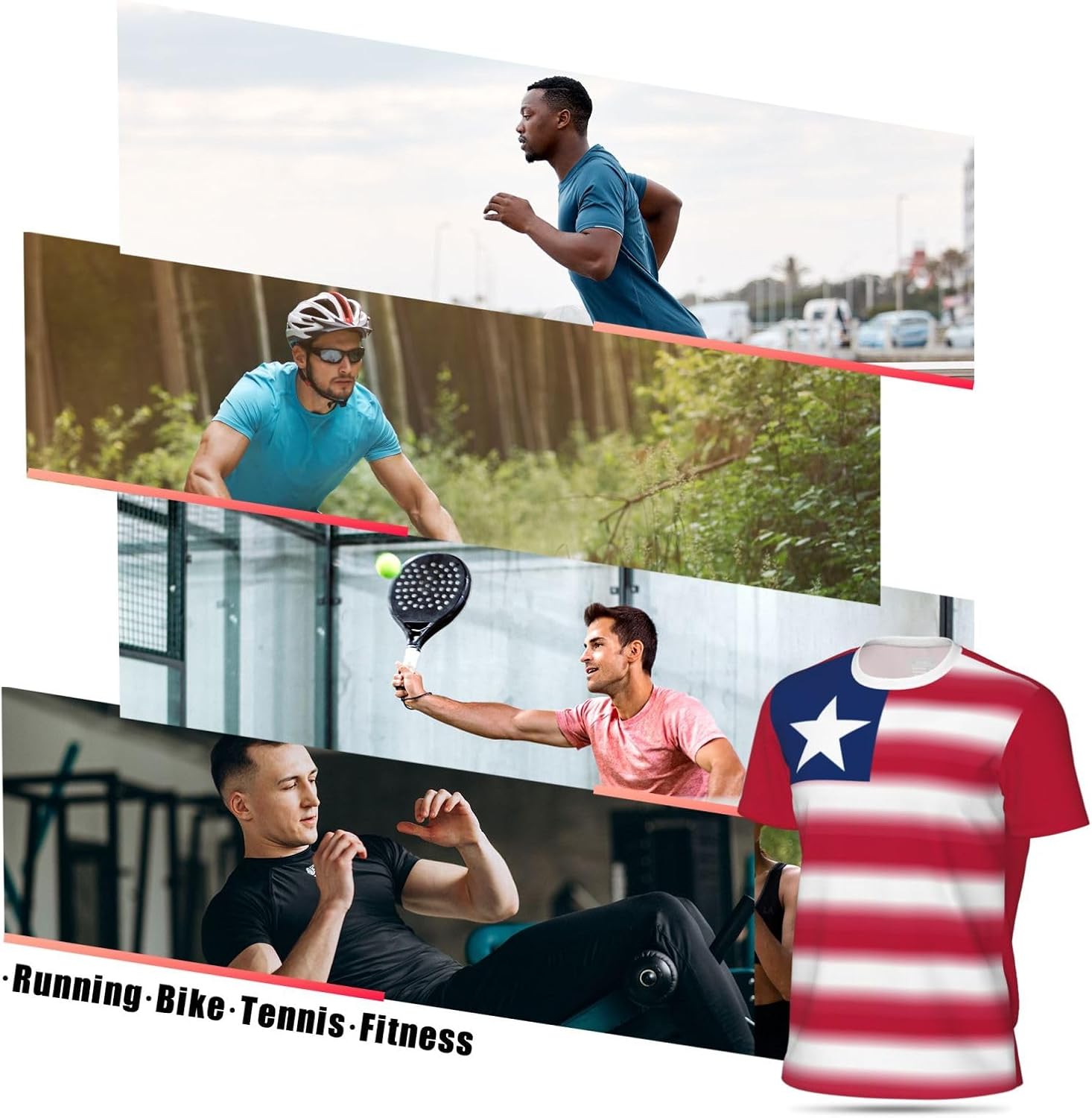 Jersey Mesh T-Shirt Liberia Flag Gradient Color 3D Print for Running Cycling Soccer Tennis Fitness Sports