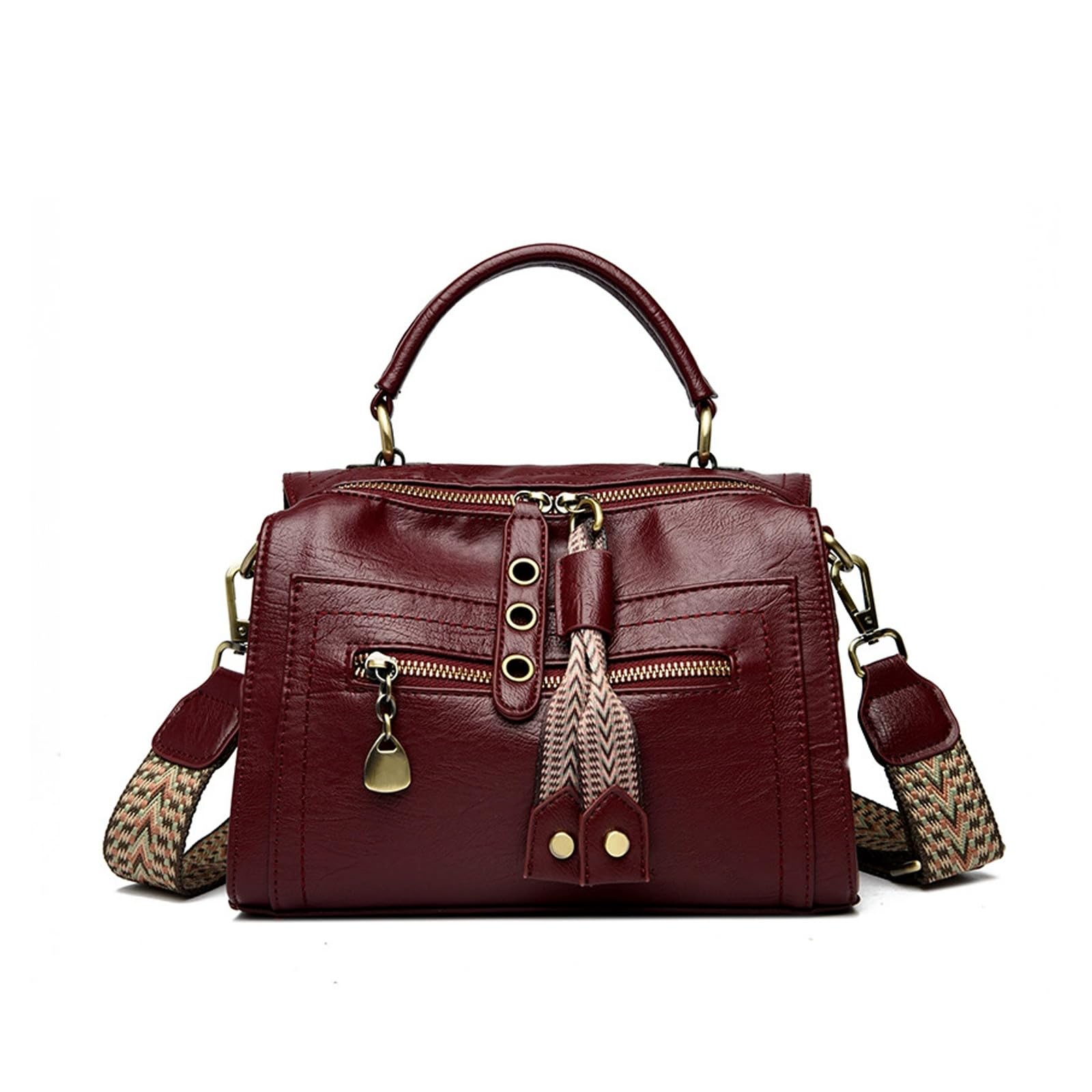BUKESIYI Damen Tasche Umhängetasche Handtasche Frauen Klein Schultertasche Lack PU Leder Weekender DE77366