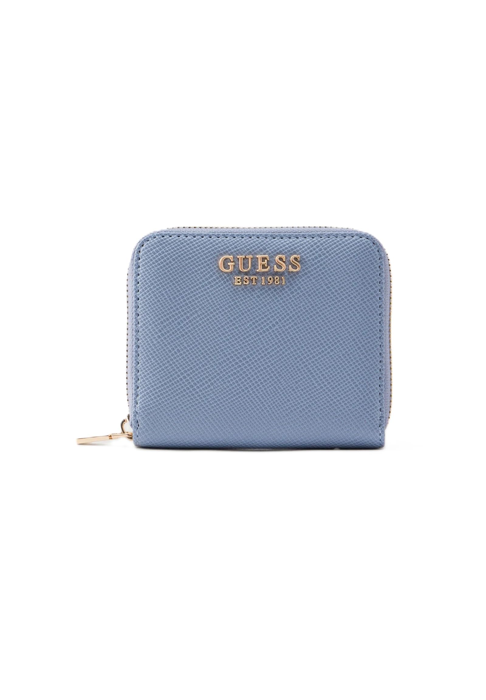 GUESS portafoglio Laurel II SLG Small Zip Around Wallet Grey Blue grigio cadetto
