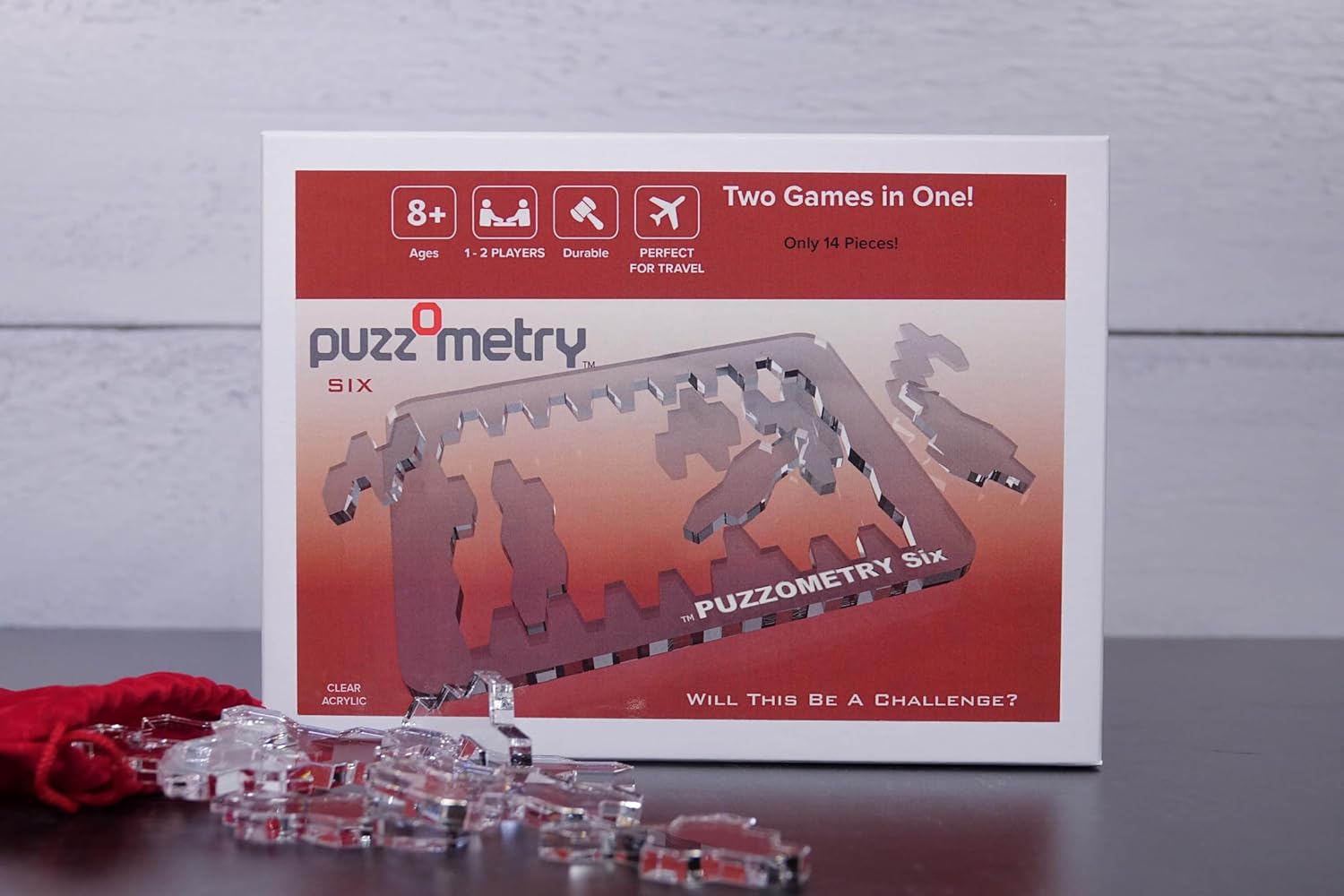 Puzzles - Puzzometry Squares: The Hardest Puzzle You'll Never Solve. Laser-cut Acrylic Puzzle, 14 Pieces, 7 Sets, Ages 8+