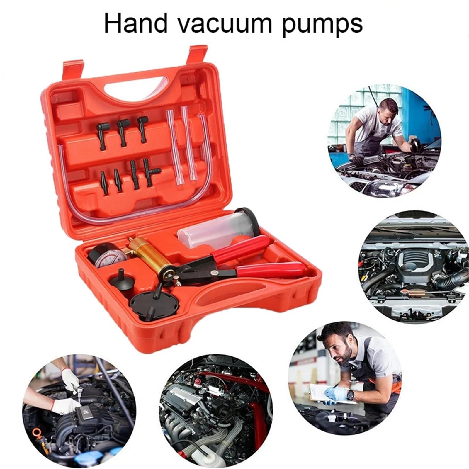 DRUM BRAKE BAR Zestaw Do Ręcznego Odpowietrzania Hamulców, Pompa Próżniowa, Pistolet Próżniowy, Tester Pomp, Narzędzia Samochodowych, Manometr Podciśnienia