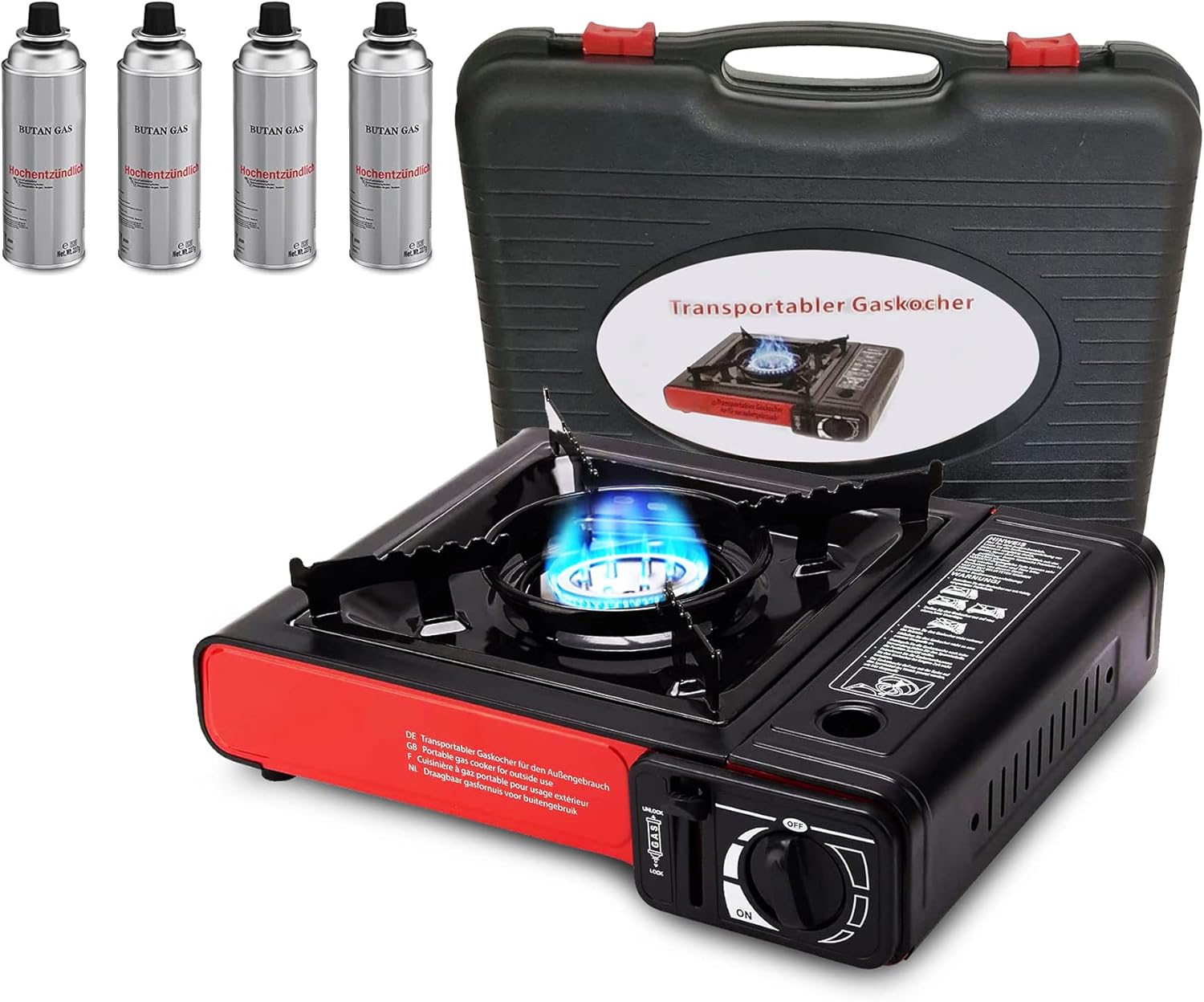 Helium HL-Campingkocher Gaskocher mit Kartuschen - Notkocher (4 ...