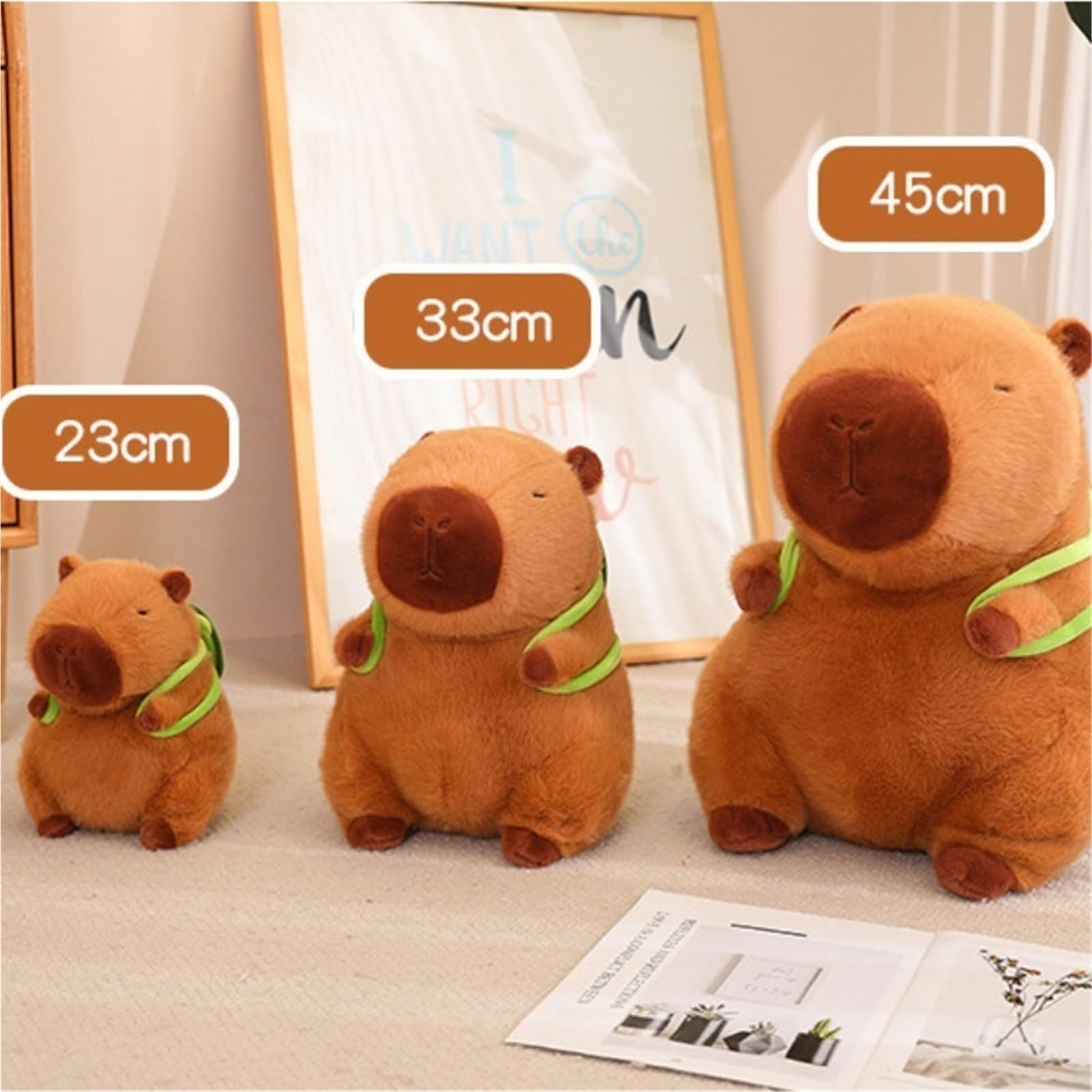 Capybara Kuscheltier – Superweich, Mit Abnehmbarem Schildkröten-Rucksack, 23 Cm