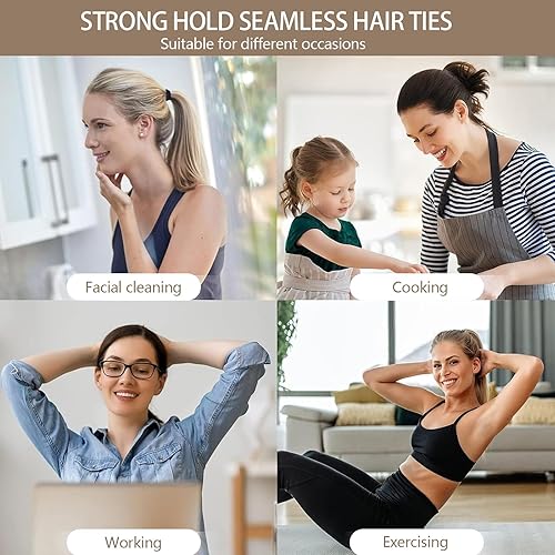 Miniatura 134 de Coleteros para cabello grueso o fino, elásticos, para niña o mujer, sin costuras, suaves, 100 piezas