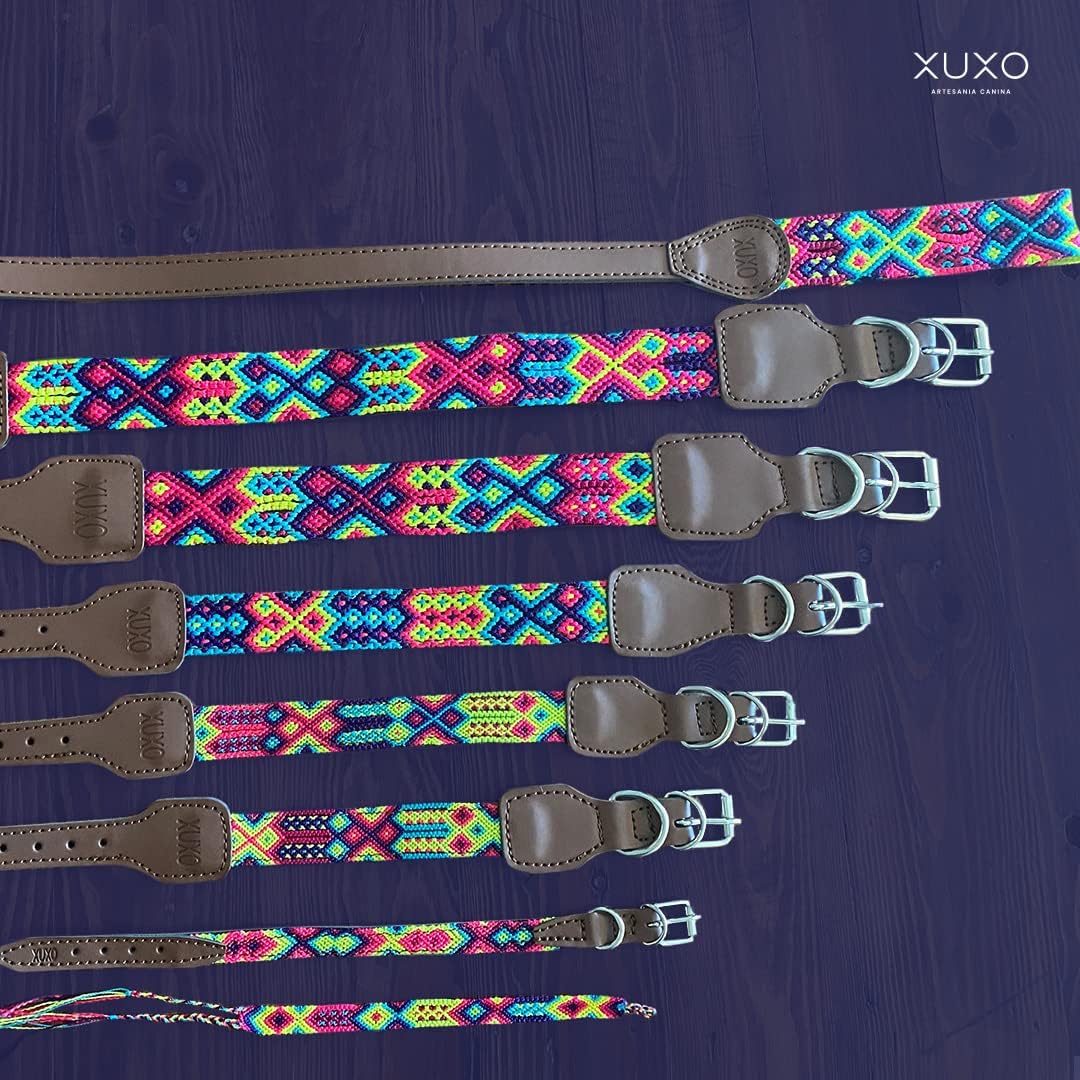 XUXO Dog Collar, Vegan Leather, Handmade, Water Resistant, Durable, Isla Mujeres, L