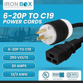 user_e6c1efbdです Amazon.com: IronBox Electric 6-20P to C19 Power Cords Rated 20A