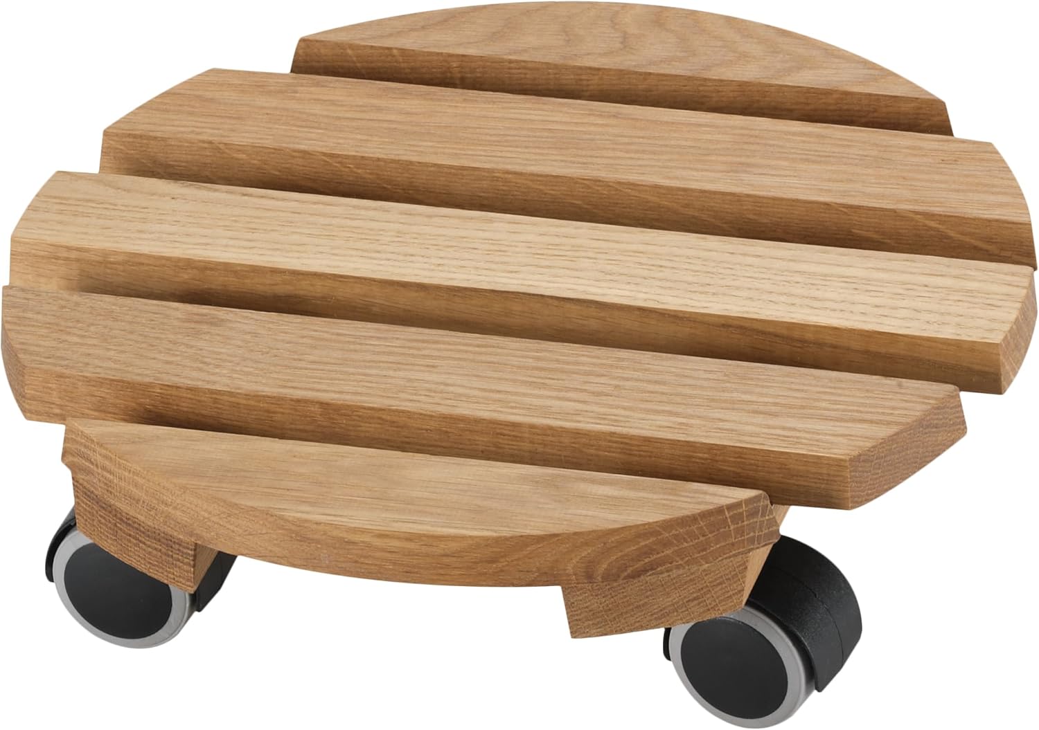 Loft Plant Roller, Round, 30 cm Diameter, 75 kg Load Capacity, 40 mm Parquet Wheels, for Indoor, Brown