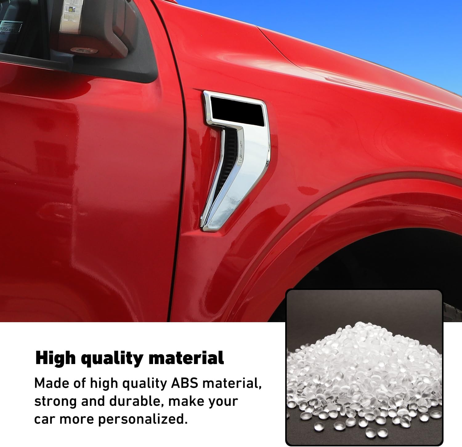 Linskip Fender Side Emblem Trim Compatible with Ford F150 F250 F350 2021 2022 2023, F150 Fender Badges Cover, F-150 Enterior Accessories(Chrome)