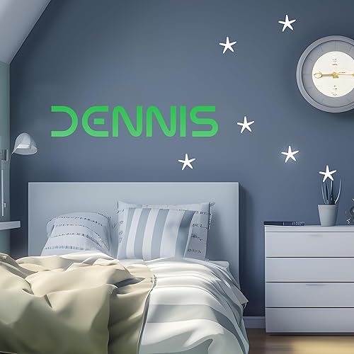 Miniatura 21 de Adhesivo de pared de vinilo con nombre e inicial de fuente múltiple para decoración de niños y niñas, calcomanías estéticas I múltiples opciones