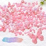 Morcheiong 10000 Pcs Flatback Pearl 3-8mm Half Pearl Bead for DIY Decoration of Nail Art Makeup Wedding Dresses Graduation Caps BagS DIY Making (Pink)