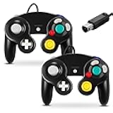 FIOTOK Gamecube Controller, Classic Wired Controller for Wii Nintendo Gamecube (Black-2Pack)