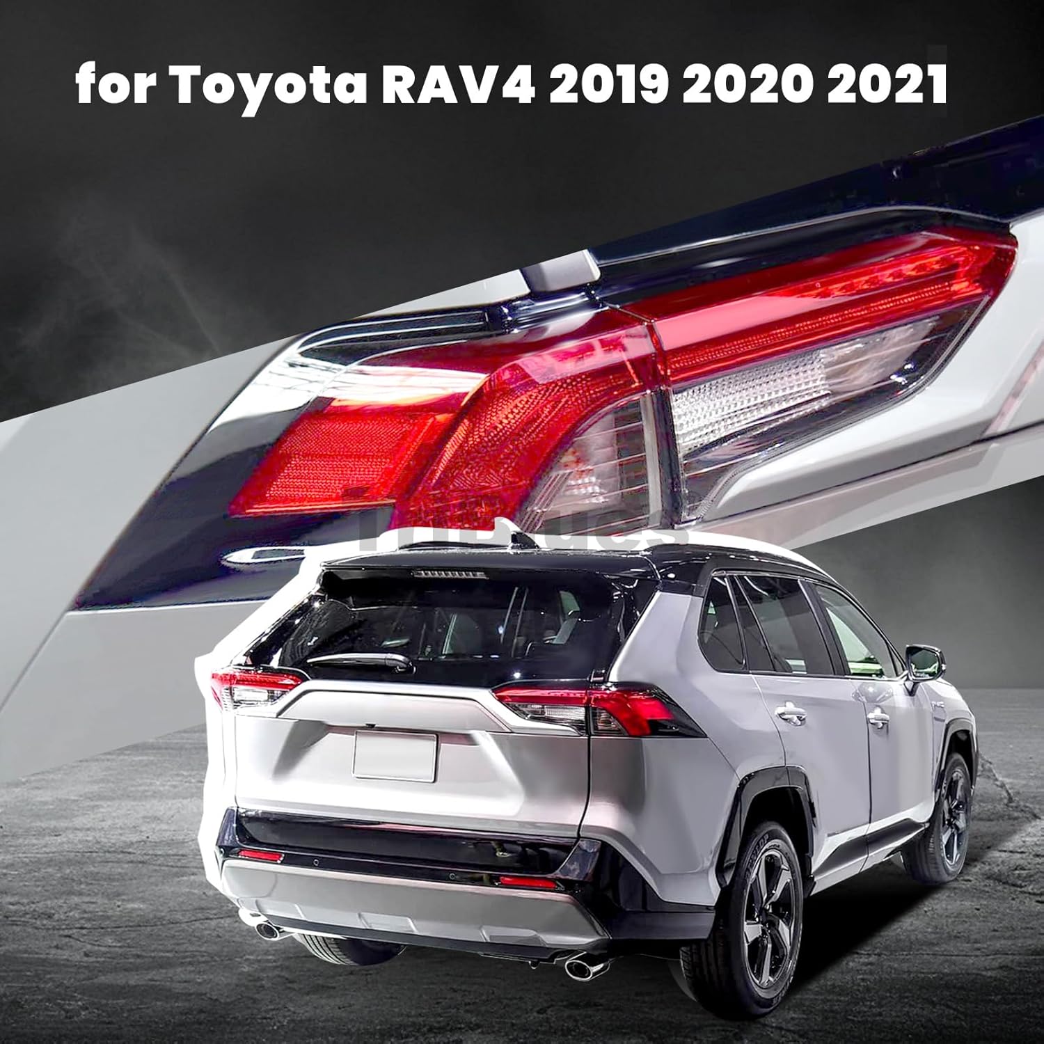 Tail Light Rear Brake Lamp For Toyota RAV4 2019 2020 2021(Left Driver Side), Outer Brake Tail Lamp Replace 81550-0R090 T02804148