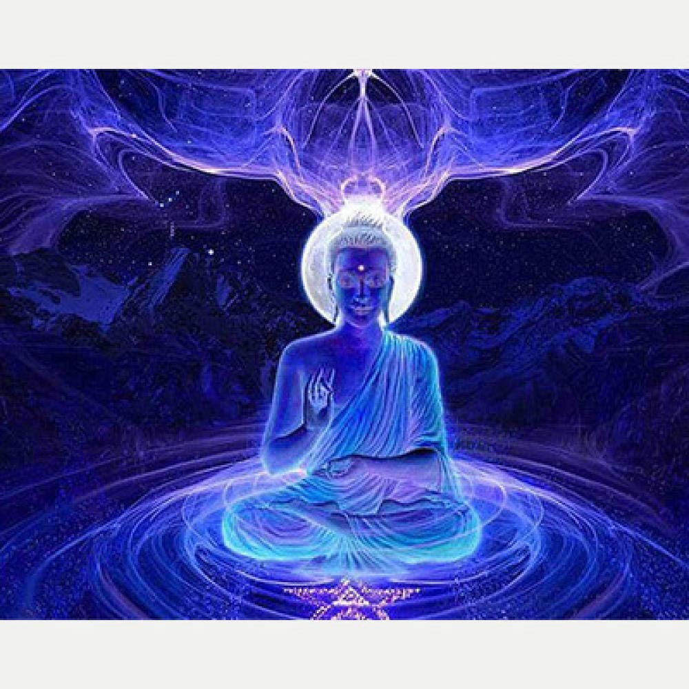 Bouddha en broderie diamant 5D créez votre décoration murale zen et relaxante de 40x50 cm