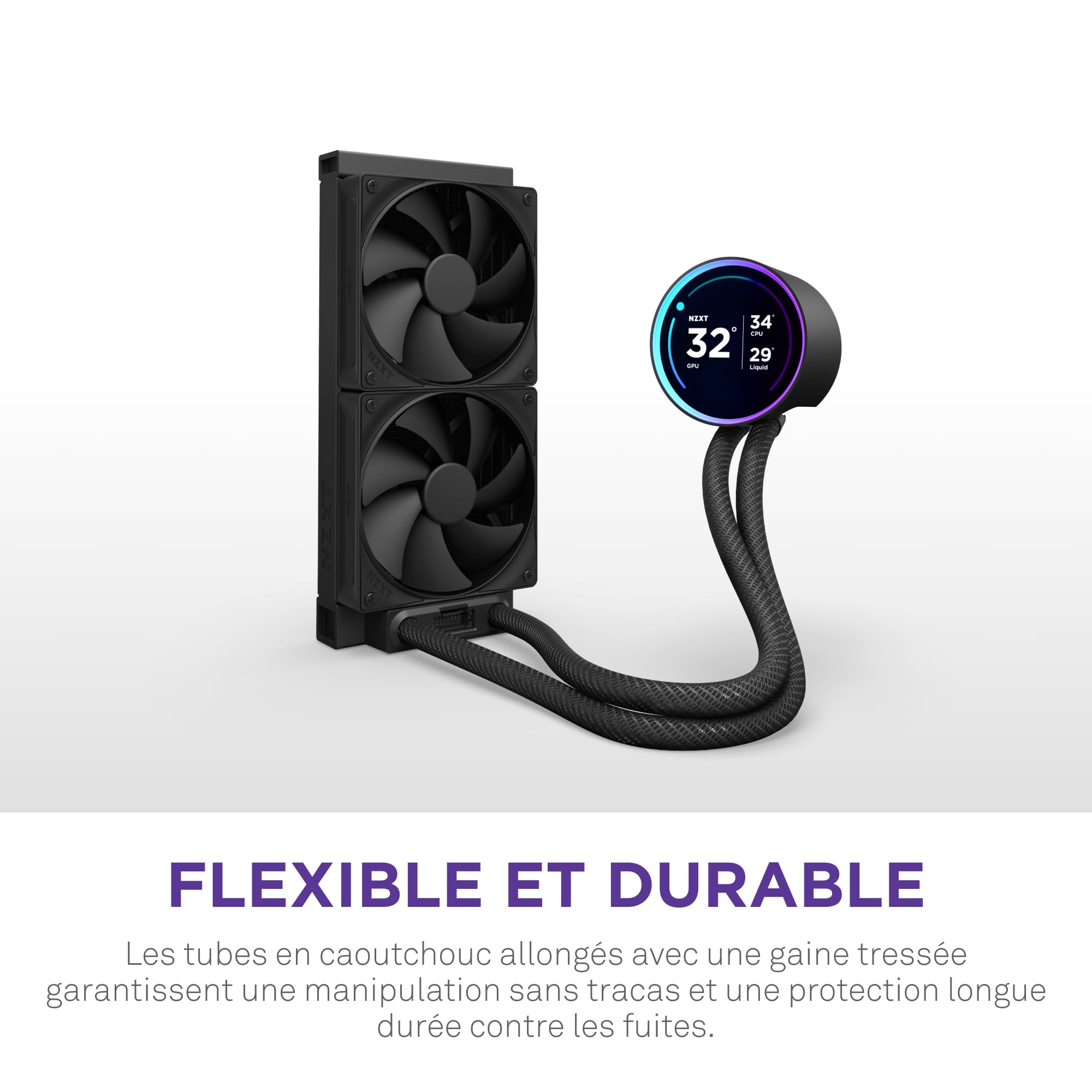 NZXT Kraken Elite 240 - Refroidisseur CPU AIO 240mm, LCD - Noir