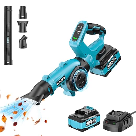 Belife L8 Cordless Leaf Blower, 21V Electric Mini Leaf Cleaner with 4.0Ah Battery and Charger, 190MPH/220CFM, Lightweight Battery Powered Handheld Small Blower for Patio Yard Lawn Care Dust