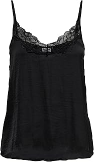 بلوزة محبوكة سينجليت من الدانتيل للنساء من اونلي، مقاس 42 - لون وودروز