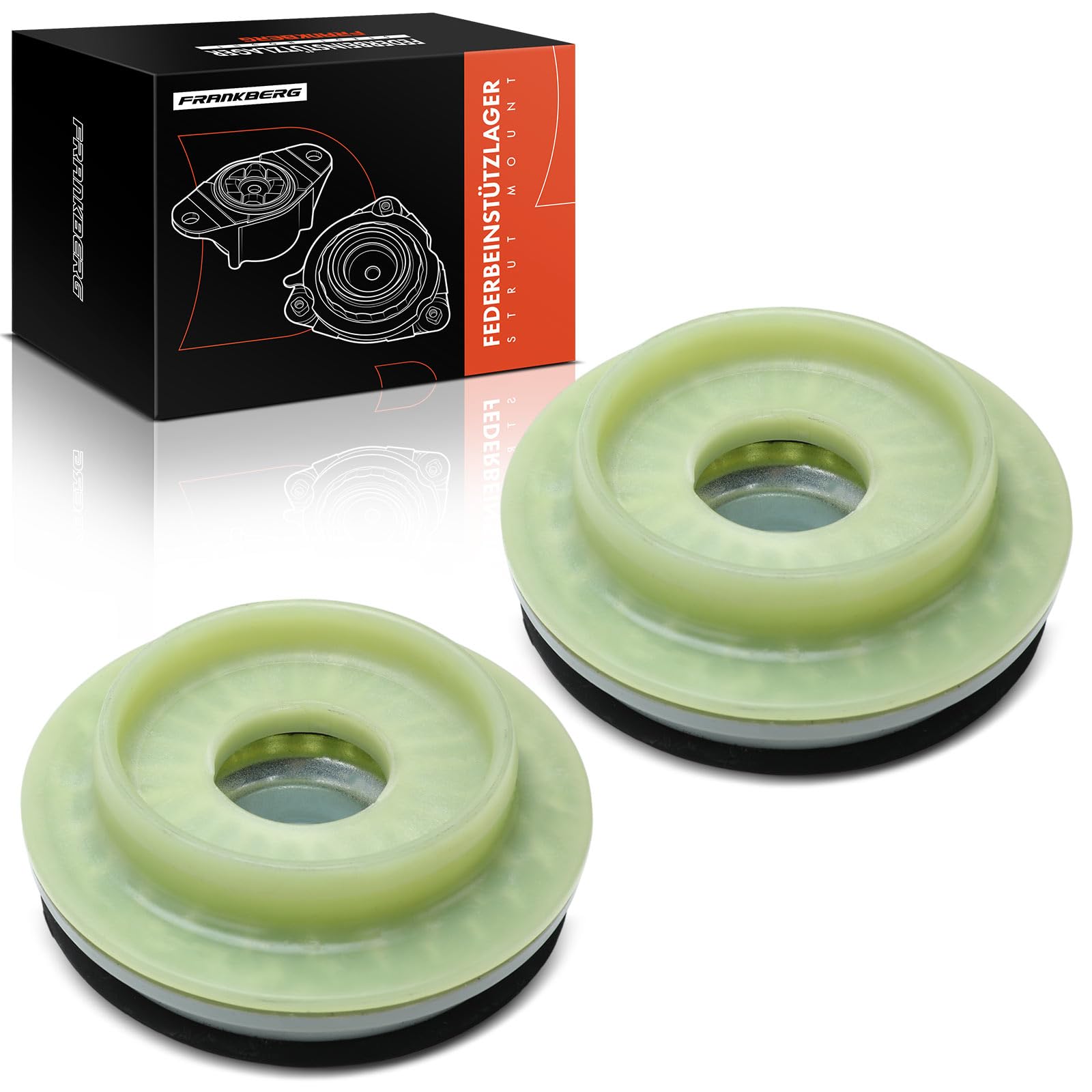 Frankberg 2x Cuscinetti a cupola Cuscinetto di supporto ammortizzatore Anteriore sinistro Destro Compatibile con 500L 351 352 0.9L-1.6L 2012-2025 Replace# 52027635
