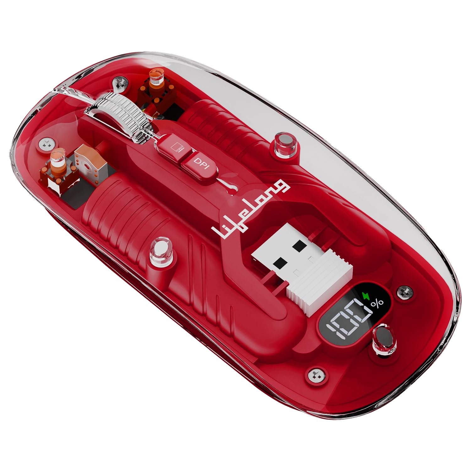 Lifelong Electronics CursorClix Transparent Wireless Rechargeable Mouse | 2.4G+BT | Silent Click | 4800 DPI | 500mAh Battery | RGB Light | Portable Mouse for PC Laptop Mac-picture-24