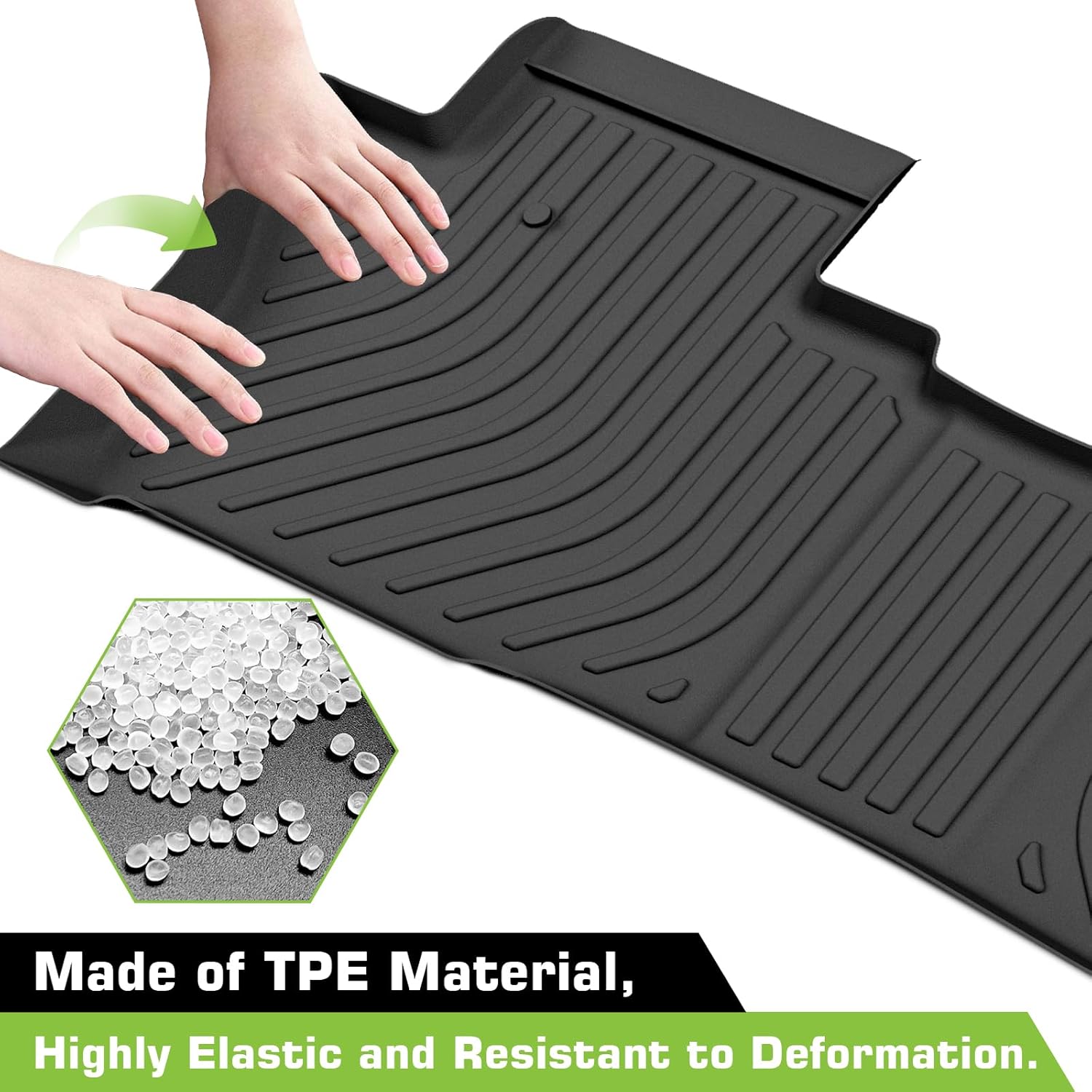 Floor Mats for Honda Pilot 7 Passengers 2016-2022 (Only for Captain Seat / 7 Seat), Heavy Duty TPE Waterproof Non-Slip All Weather Protection Custom, Floor Mats & Cargo Liner & Seatback Mat