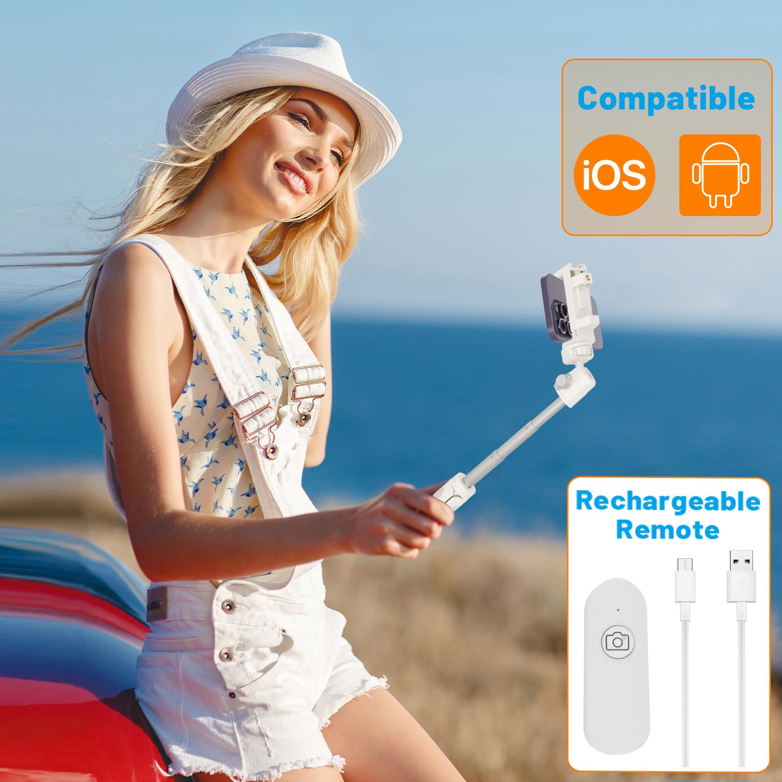 Ailight Extendable Selfie Stick Tripod with Remote,Camera Tripod Stand - 5.3