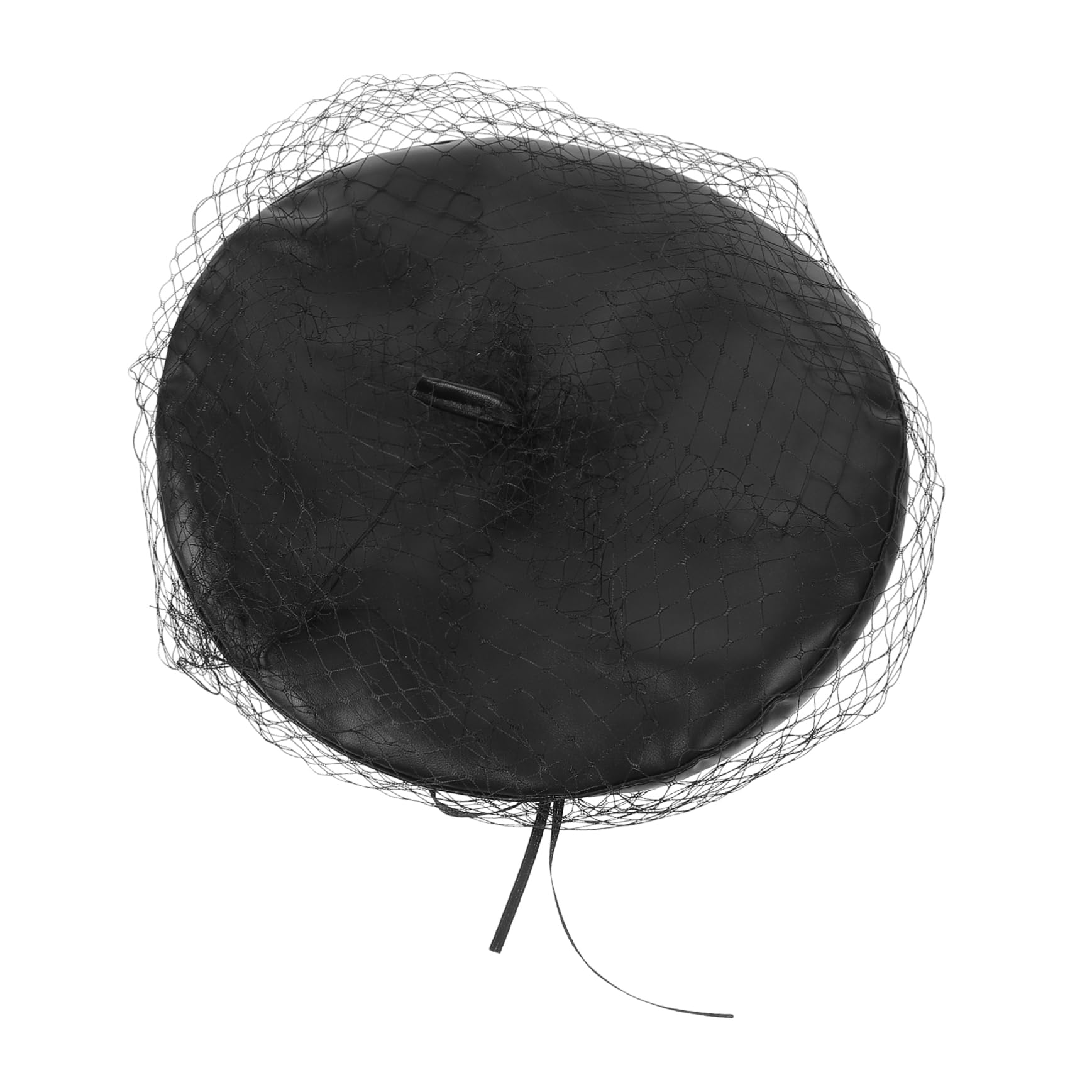 FOMIYES Vintage Women's Beret Hat French Fascinator Veil Elegant Beret Hats for Women for Special Occasions Black