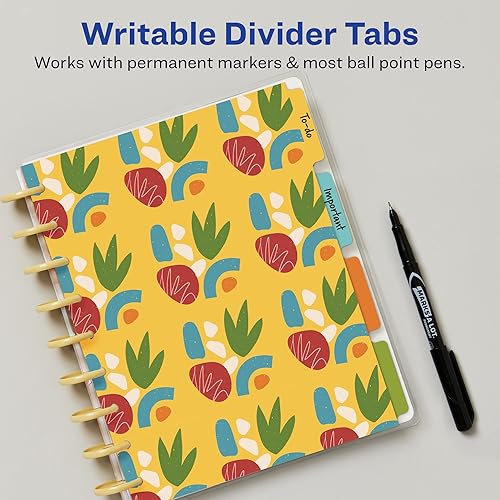 Miniatura 4 de Avery Divisores de planificador para planificadores Happy Planner de 9 discos de tamaño clásico, juego de 4 pestañas, diseño "Geo", 1 juego (25489)