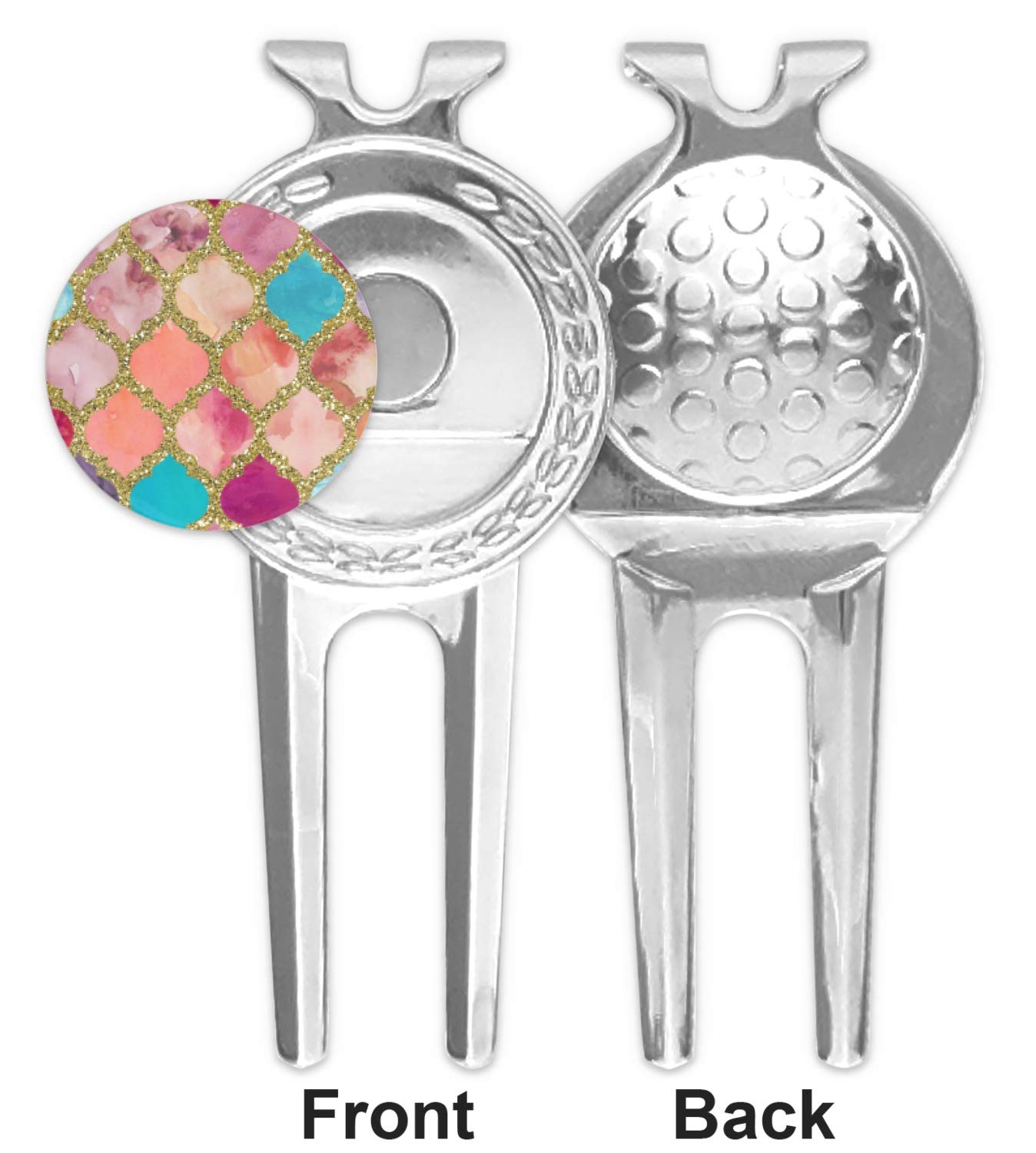 YouCustomizeIt Glitter Moroccan Watercolor Golf Divot Tool & Ball Marker