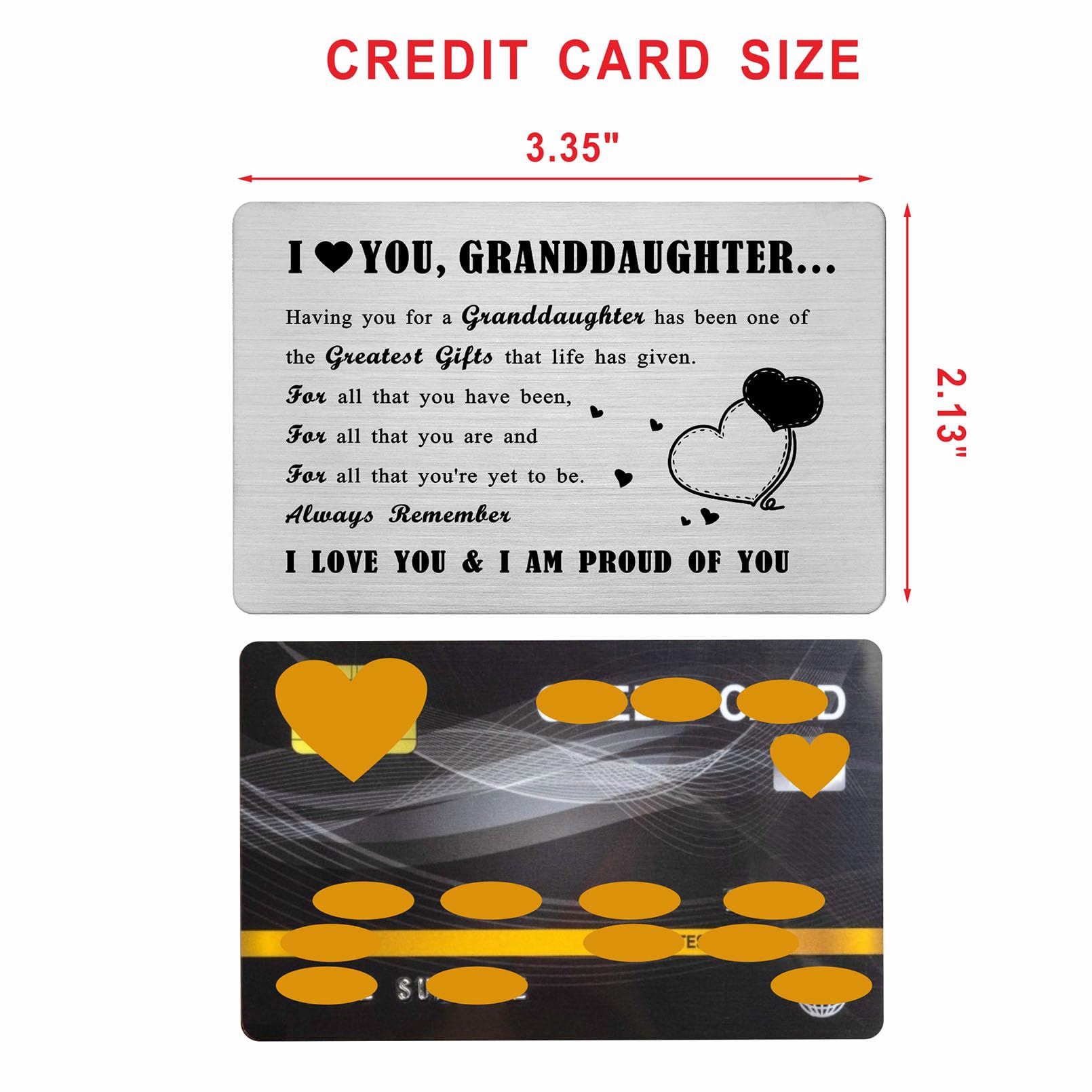Richesele Gifts for Granddaughter from Nana & Grandad, Engraved Metal Wallet Card to My Grand Daughter - Image 2