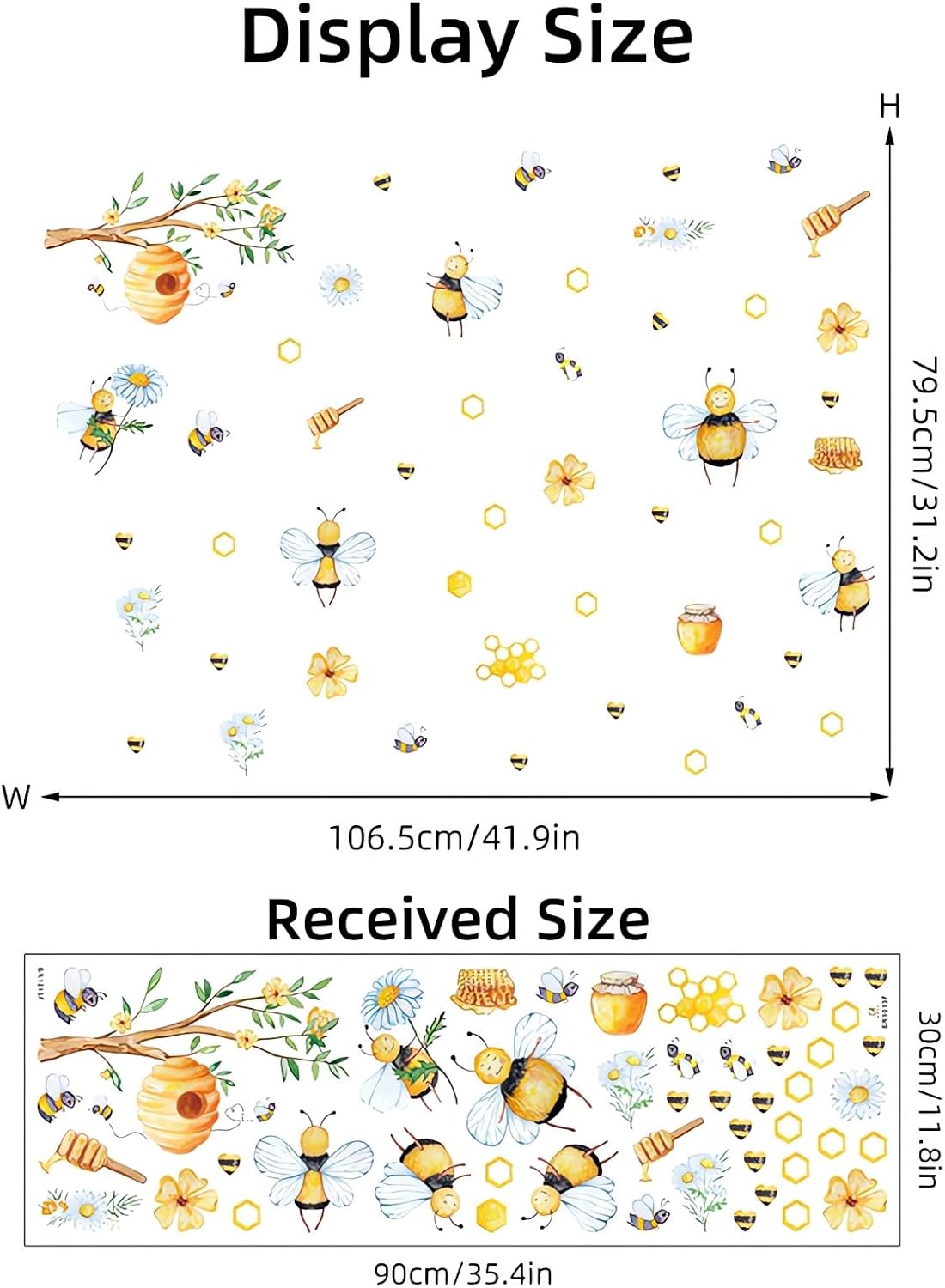 Cute Bee Hive Wall Decals - Removable Vinyl Stickers For Kids Room Decor - View #5