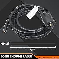 Vista 4 de Enchufe de conector de luz de remolque de 7 vías y conector RV de 7 vías con cable moldeado, paquete de 6 pies de largo
