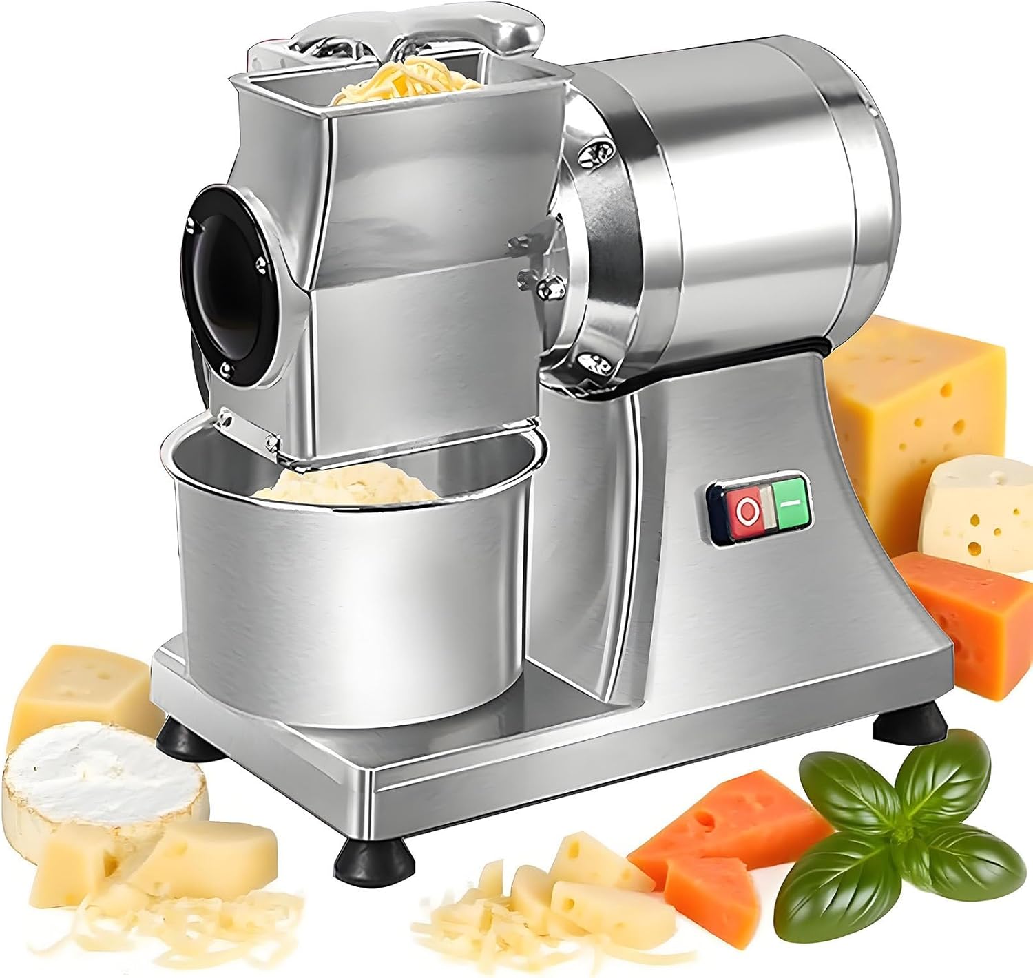 Commercial Electric Cheese Grater - 550W Heavy Duty Stainless Steel Shredding Machine, Versatile Grater & Slicer for Quick Cheese Grinding, Ideal for Home & Restaurant Use
