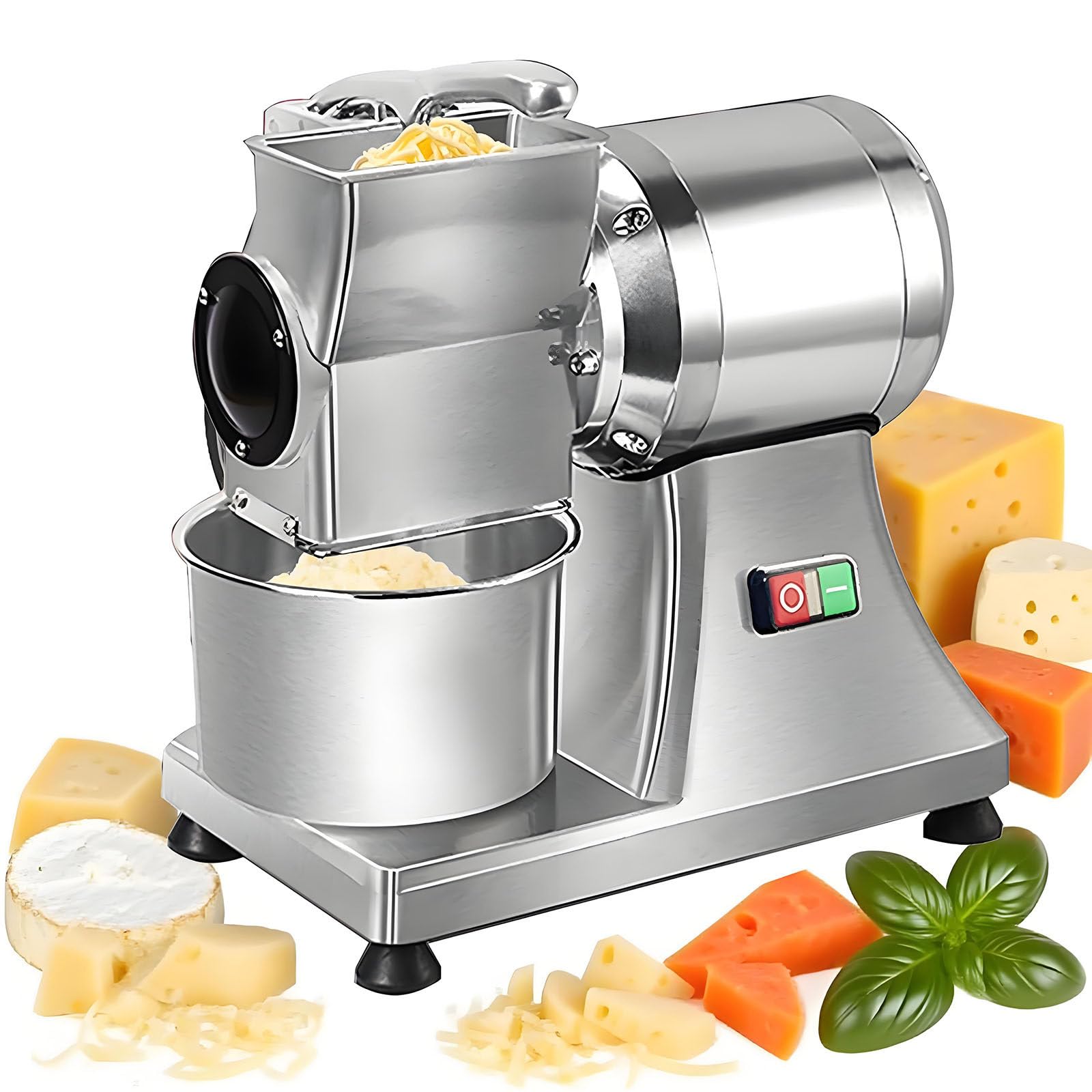 ZHJOPP 550W Electric Cheese Grater, Heavy Duty Stainless Steel Cheese Shredder & Slicer, Food Grinder for Commercial Kitchen Use