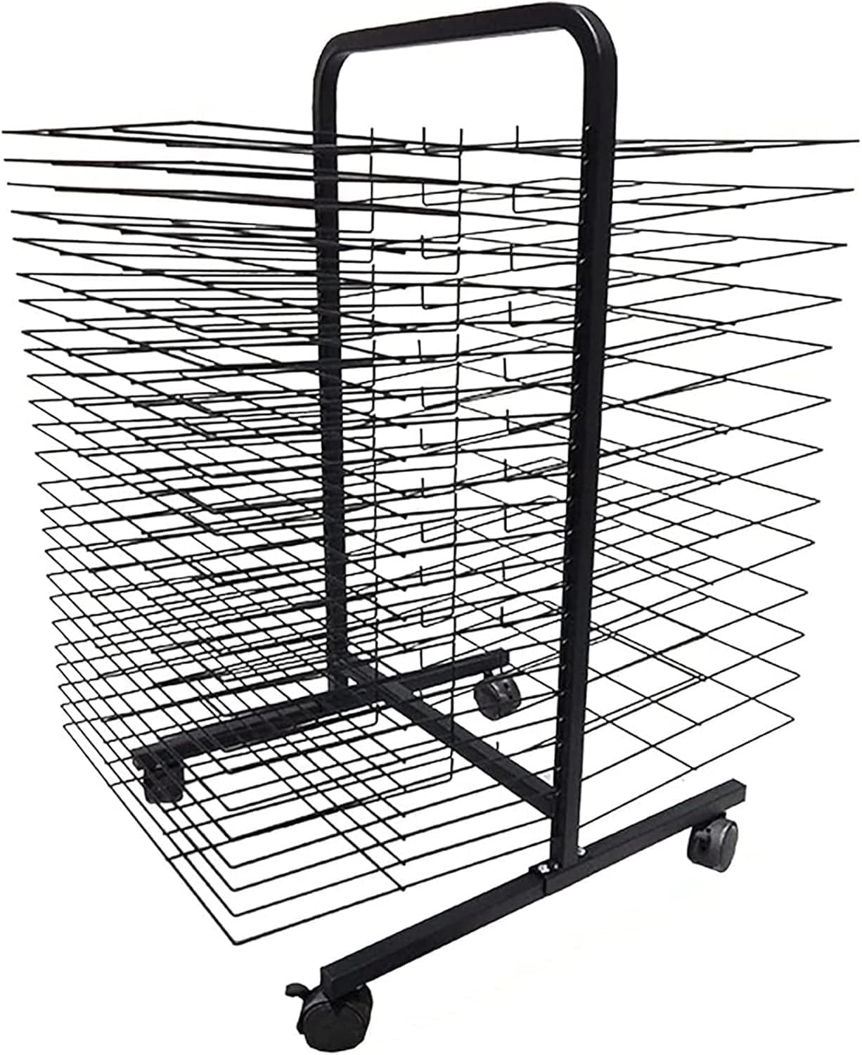 Movable Art Drying Rack with Lockable Wheels 38 Layers for Classroom Painting Storage Art Supplies Craft Room Essential Efficient Drying Solution,38-Layer