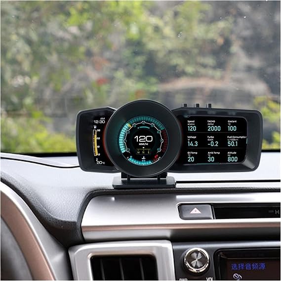 OBD2 GPS Hud Head Up Display Speedometer Hud Display Car Speed Projector Overspeed Alarm Monitor With 3 Ultra-large LCD Screen