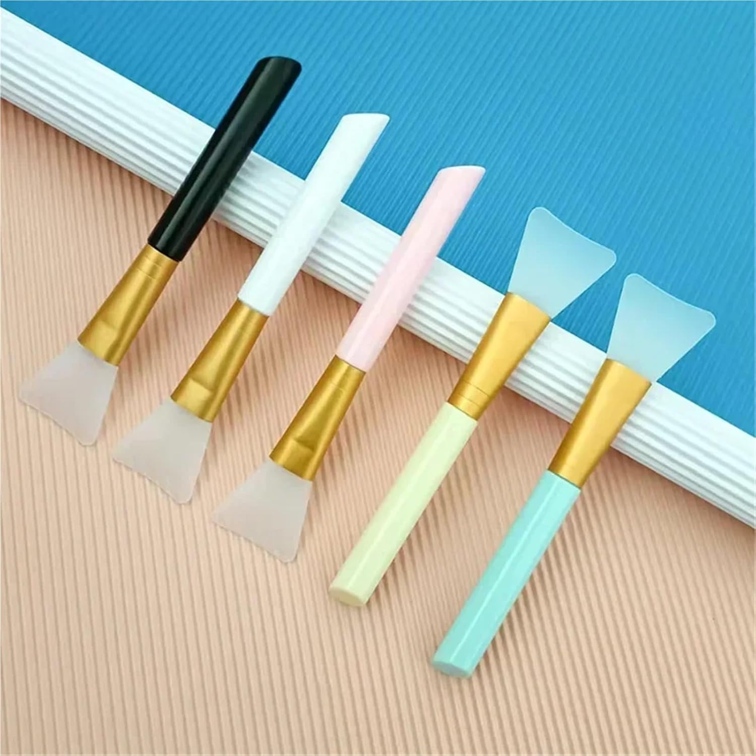 Face Mask Applicator Tool 50 Pcs Handle Makeup Mask Brushes - Pro Mud Mask Applicators(White)