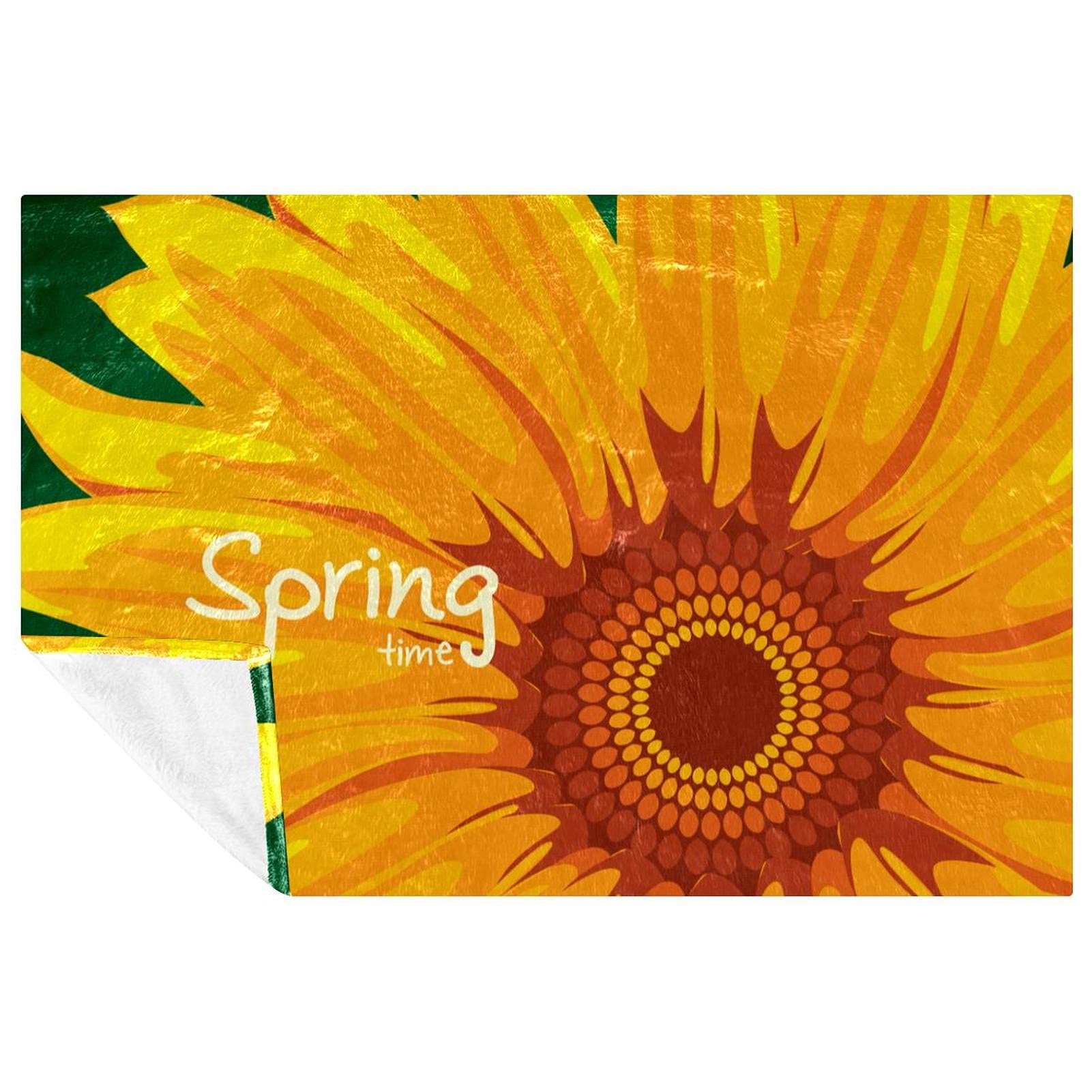 Couverture douce tournesols 150x100 cm chaude pour lit et canapé