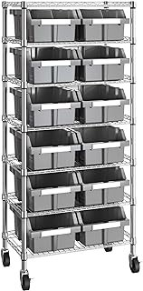 Seville Classics Heavy Duty NSF Bin Rack Solid Steel Wire Shelving Stora...