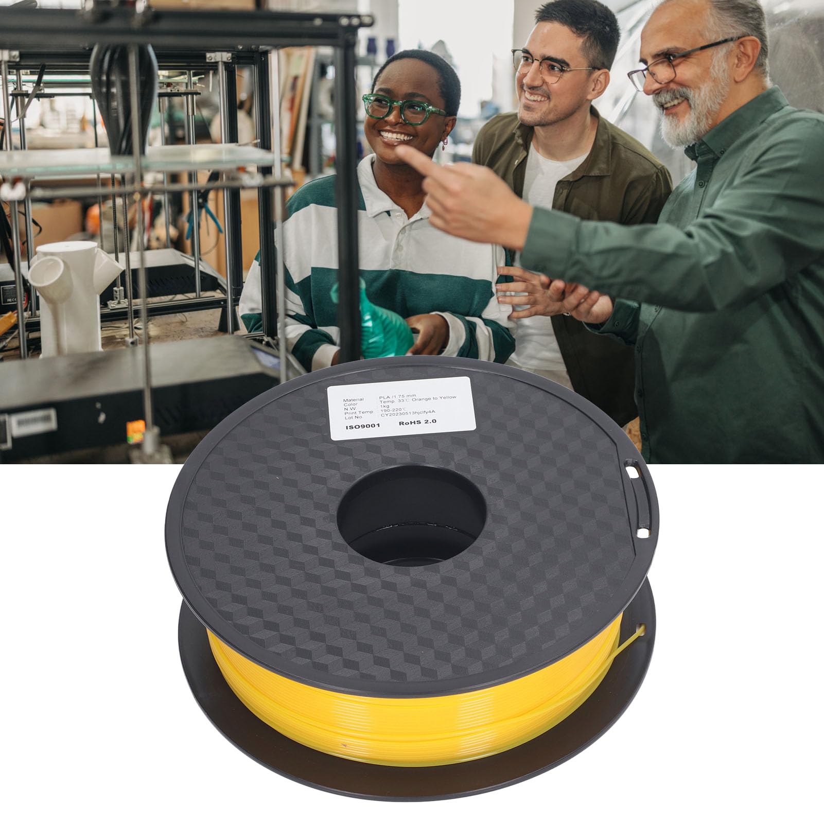 Materiały eksploatacyjne do druku 3D Jedwabisty włókno PLA do projektów drukarek 3D 1,75 mm Pomarańczowy Gradacja Żółty 1 opakowanie