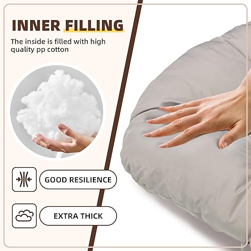 Miniatura 6 de Cojines para silla de huevos colgantes para exteriores, impermeables, color azul marino, cojín para silla hamaca con lazos, almohadillas de repuesto