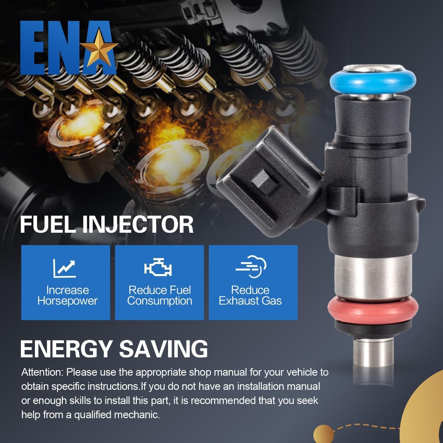 ENA 4 Holes Fuel Injectors Set of 8 Compatible with Chevrolet Pontiac Camaro 2010-2015, Corvette 2006-2013, SS 2014-2017, G8 2008 2009, V8 6.2L 7.0L, Replacement for FJ988 0280158051 12576341 4G2041
