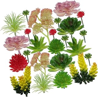 BESPORTBLE 24pcs Artificial Succulent Plants Plastic DIY Home Decor