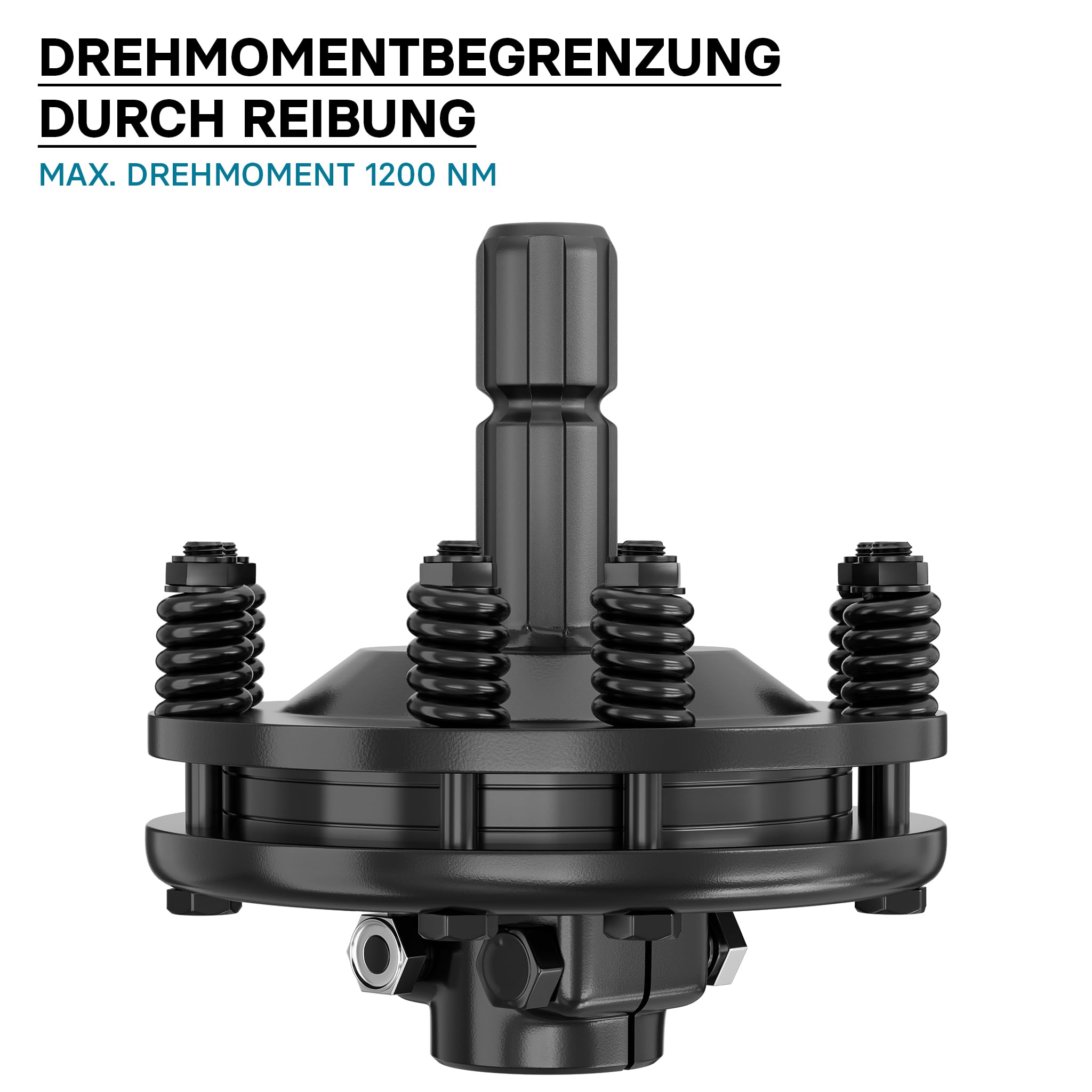 Wiltec Zapfwellen Kupplung für 6 Zahn Keilwelle 1 3/8" AG und IG, PTO-Shaft mit max. 1200Nm, schwarz