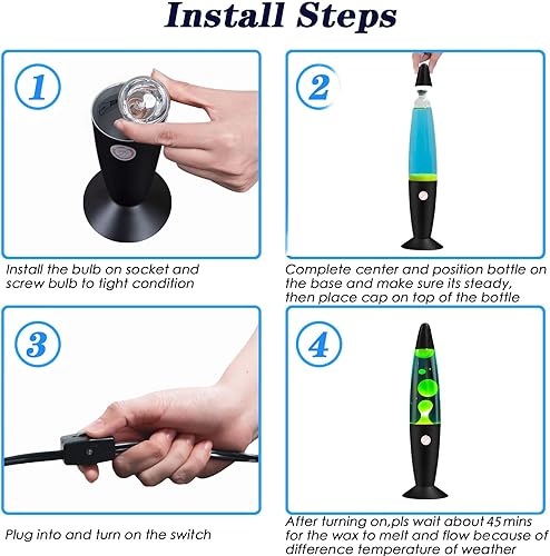 Miniatura 7 de Lámpara de movimiento de magma verde con flujo de cera amarilla en líquido azul para niños y niñas, luz nocturna para decoración del hogar,